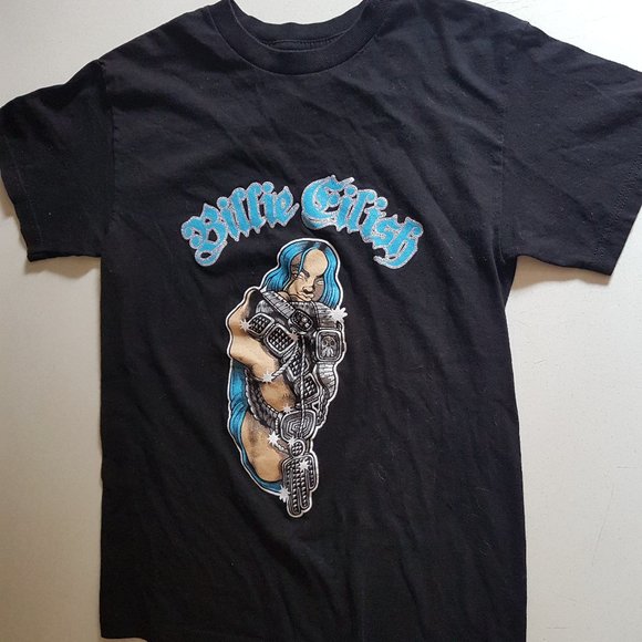 Billie Eilish Black Tee T-Shirt Unisex Size Small - Picture 1 of 3
